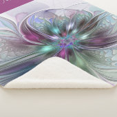 ファンタジーカラフル抽象芸術フラクタル花名 シェルパブランケット (3/4)