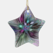 ファンタジーカラフル抽象芸術フラクタル花星 セラミックオーナメント (右)