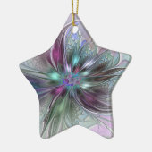 ファンタジーカラフル抽象芸術フラクタル花星 セラミックオーナメント (左)