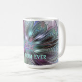 ファンタジーカラフル抽象芸術フラクタル花最高の母母 コーヒーマグカップ (正面右)
