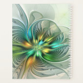 ファンタジーカラフル抽象芸術フラワーフラクタルアート名 プランナー手帳 (裏面)