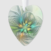 ファンタジーカラフル抽象芸術フラワーフラクタルアート文字 オーナメント (正面)