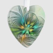 ファンタジーカラフル抽象芸術フラワーフラクタルアート文字 オーナメント (正面)