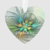 ファンタジーカラフル抽象芸術フラワーフラクタルアート文字 オーナメント (裏面)