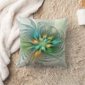 ファンタジーカラフル抽象芸術フラワーフラクタルアート クッション (ブランケット)