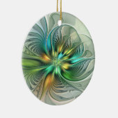 ファンタジーカラフル抽象芸術フラワーフラクタルアート セラミックオーナメント (右)