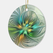 ファンタジーカラフル抽象芸術フラワーフラクタルアート セラミックオーナメント (左)