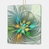 ファンタジーカラフル抽象芸術フラワーフラクタルアート セラミックオーナメント (左)