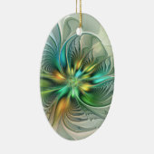 ファンタジーカラフル抽象芸術フラワーフラクタルアート セラミックオーナメント (右)