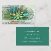 ファンタジーカラフル抽象芸術フラワーフラクタルアート 名刺 (正面/裏面)