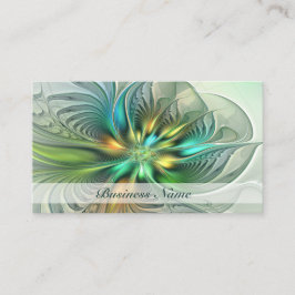 ファンタジーカラフル抽象芸術フラワーフラクタルアート 名刺