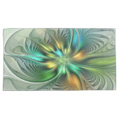 ファンタジーカラフル抽象芸術フラワーフラクタルアート 枕カバー (正面右)