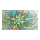 ファンタジーカラフル抽象芸術フラワーフラクタルアート 枕カバー (裏面-左)