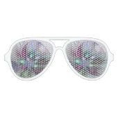 ファンタジーカラフル抽象芸術モダンフラクタル花 アビエーターサングラス (正面)