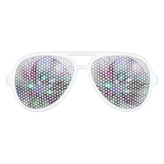 ファンタジーカラフル抽象芸術モダンフラクタル花 アビエーターサングラス (正面)