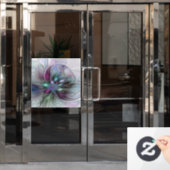 ファンタジーカラフル抽象芸術モダンフラクタル花 ウィンドウサイン (オフィスドア)