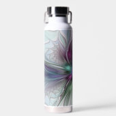 ファンタジーカラフル抽象芸術モダンフラクタル花 ウォーターボトル (正面)