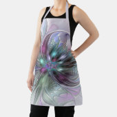ファンタジーカラフル抽象芸術モダンフラクタル花 エプロン (インサイチュ)