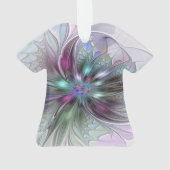 ファンタジーカラフル抽象芸術モダンフラクタル花 オーナメント (裏面)