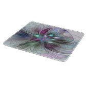 ファンタジーカラフル抽象芸術モダンフラクタル花 カッティングボード (角)