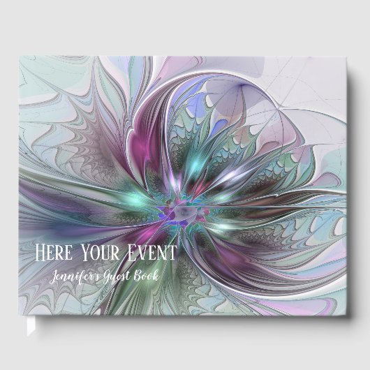 ファンタジーカラフル抽象芸術モダンフラクタル花 ゲストブック (正面)