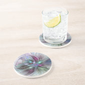 ファンタジーカラフル抽象芸術モダンフラクタル花 コースター (側面)