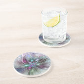ファンタジーカラフル抽象芸術モダンフラクタル花 コースター (側面)