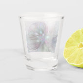 ファンタジーカラフル抽象芸術モダンフラクタル花 ショットグラス (裏面)