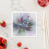 ファンタジーカラフル抽象芸術モダンフラクタル花 スタンダードカクテルナプキン (インサイチュ)