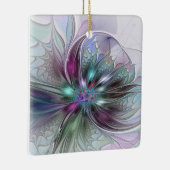 ファンタジーカラフル抽象芸術モダンフラクタル花 セラミックオーナメント (右)