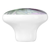 ファンタジーカラフル抽象芸術モダンフラクタル花 セラミックノブ (側面)