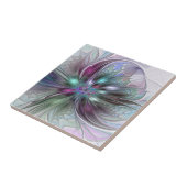 ファンタジーカラフル抽象芸術モダンフラクタル花 タイル (側面)