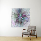 ファンタジーカラフル抽象芸術モダンフラクタル花 タペストリー (インサイチュ(横))