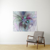 ファンタジーカラフル抽象芸術モダンフラクタル花 タペストリー (インサイチュ(横))