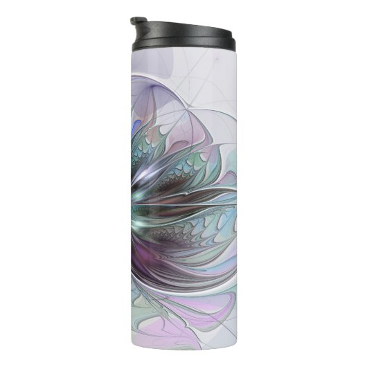 ファンタジーカラフル抽象芸術モダンフラクタル花 タンブラー (回転右)