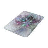 ファンタジーカラフル抽象芸術モダンフラクタル花 バスマット (アングル)