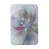 ファンタジーカラフル抽象芸術モダンフラクタル花 バスマット (正面縦)