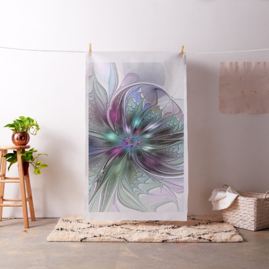 ファンタジーカラフル抽象芸術モダンフラクタル花 ファブリック (インサイチュ)