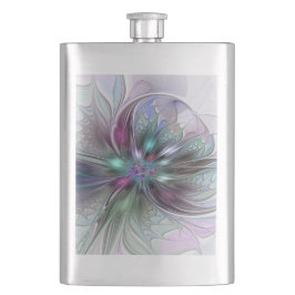 ファンタジーカラフル抽象芸術モダンフラクタル花 フラスク