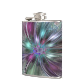 ファンタジーカラフル抽象芸術モダンフラクタル花 フラスク (左)