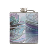 ファンタジーカラフル抽象芸術モダンフラクタル花 フラスク (裏面)