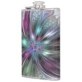 ファンタジーカラフル抽象芸術モダンフラクタル花 フラスク (左)