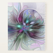 ファンタジーカラフル抽象芸術モダンフラクタル花 プランナー手帳 (裏面)
