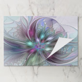 ファンタジーカラフル抽象芸術モダンフラクタル花 ペーパーパッド (折り畳み)