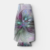 ファンタジーカラフル抽象芸術モダンフラクタル花 ボトルクーラー (正面)