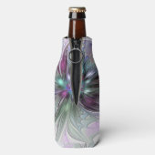 ファンタジーカラフル抽象芸術モダンフラクタル花 ボトルクーラー (ボトル裏面)