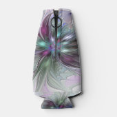 ファンタジーカラフル抽象芸術モダンフラクタル花 ボトルクーラー (裏面)