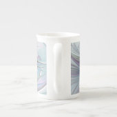 ファンタジーカラフル抽象芸術モダンフラクタル花 ボーンチャイナマグカップ (裏面)