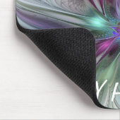 ファンタジーカラフル抽象芸術モダンフラクタル花 マウスパッド (コーナー)