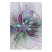 ファンタジーカラフル抽象芸術モダンフラクタル花 ミニクリップボード (裏面)